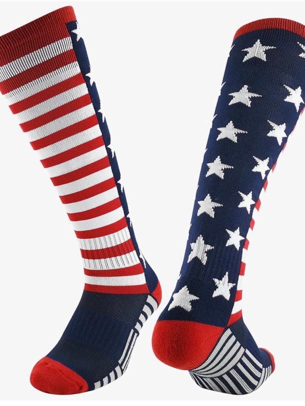 American Stars & Stripes Athletic Knee-High Socks - Red, White & Blue